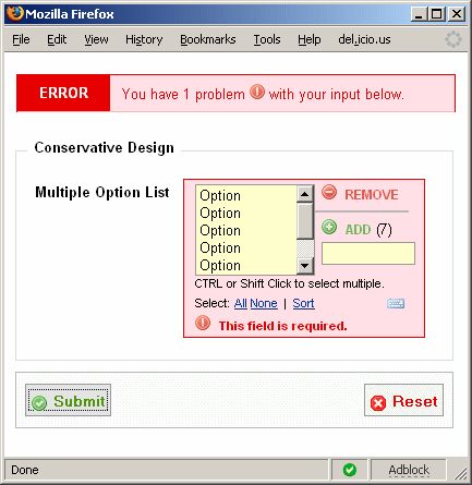 Multiple Option List Real Example