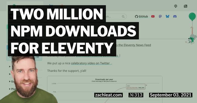 Two Million npm Downloads for Eleventy