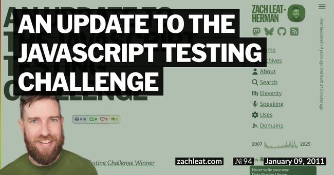 An Update to The JavaScript Testing Challenge