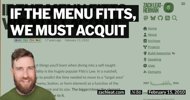 If the Menu Fitts, We Must Acquit