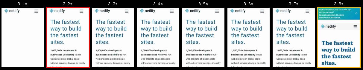 Filmstrip showing hidden banner for ~600ms on the new netlify.com design