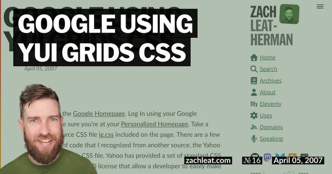 Google Using YUI Grids CSS