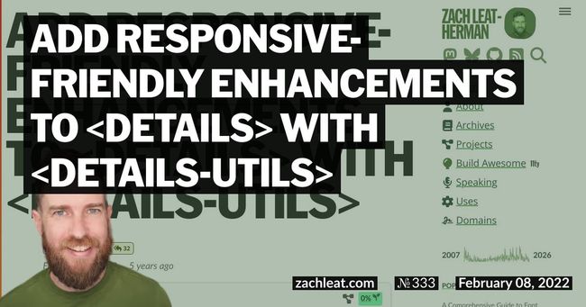 Add Responsive-Friendly Enhancements to `details` with `details-utils`
