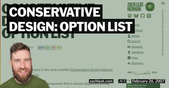Conservative Design: Option List