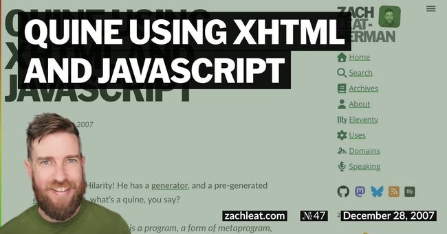 Quine using XHTML and JavaScript