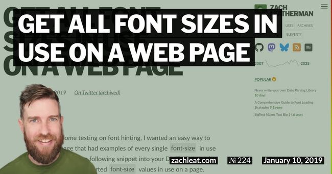 Get all Font Sizes in use on a Web Page