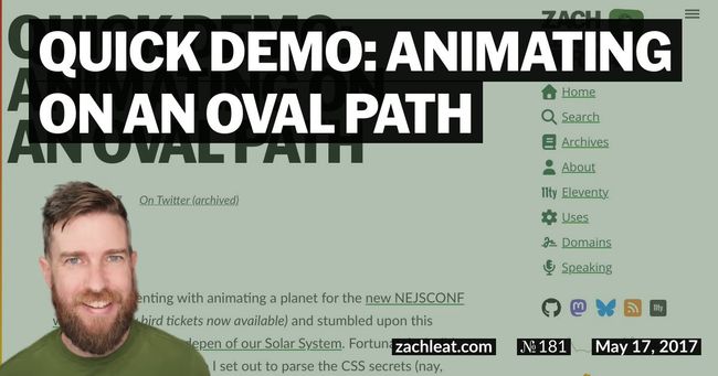 Quick Demo: Animating on an Oval Path