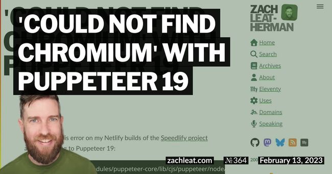 'Could not find Chromium' with Puppeteer 19