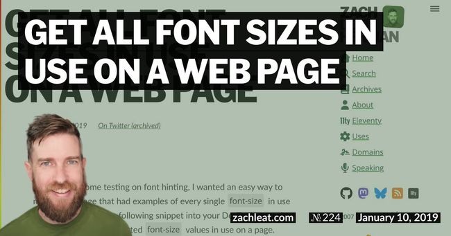 Get all Font Sizes in use on a Web Page