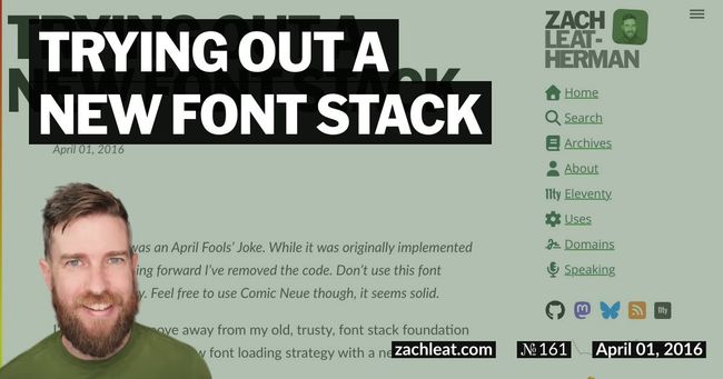 Trying out a new Font Stack
