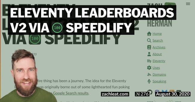 Eleventy Leaderboards v2 via Speedlify
