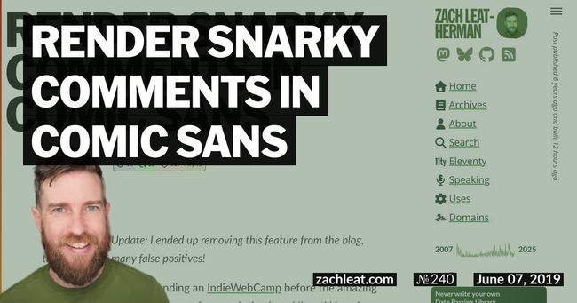 Render Snarky Comments in Comic Sans