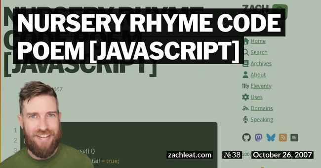 Nursery Rhyme Code Poem [JavaScript]