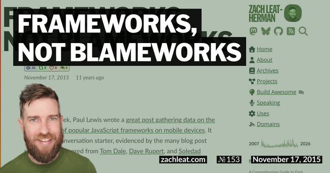 Frameworks, not Blameworks