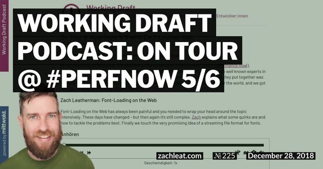 Working Draft Podcast: On Tour @ #perfnow 5/6