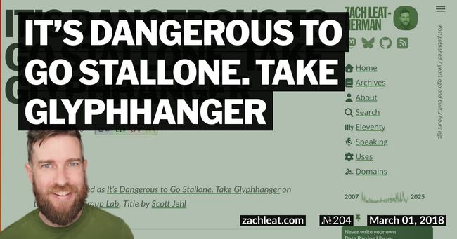 It’s Dangerous to Go Stallone. Take Glyphhanger