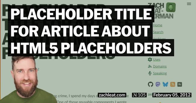 Placeholder Title for Article about HTML5 Placeholders