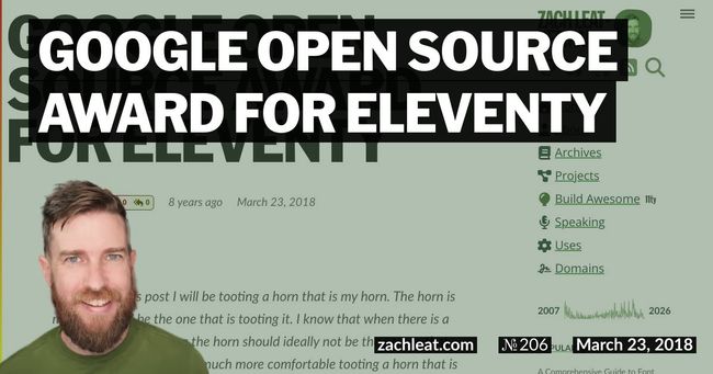 Google Open Source Award for Eleventy