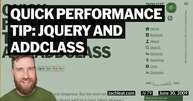 Quick Performance Tip: jQuery and addClass