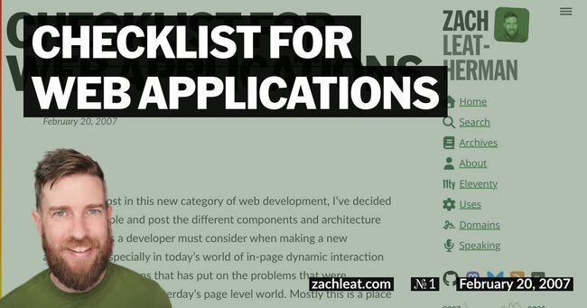 Checklist for Web Applications