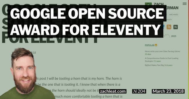 Google Open Source Award for Eleventy