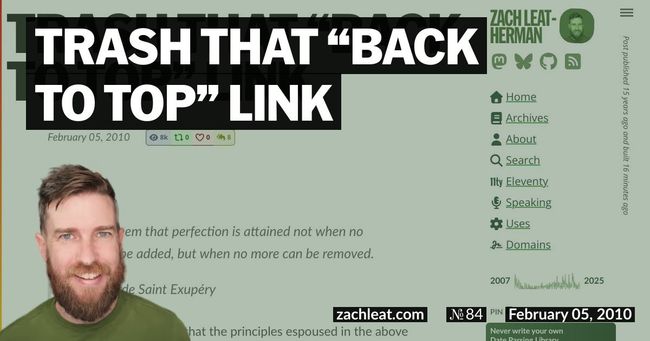 Trash that “Back to Top” Link