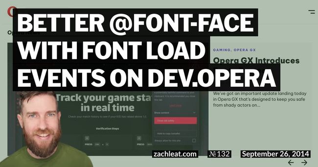 Better @font-face with Font Load Events on Dev.Opera