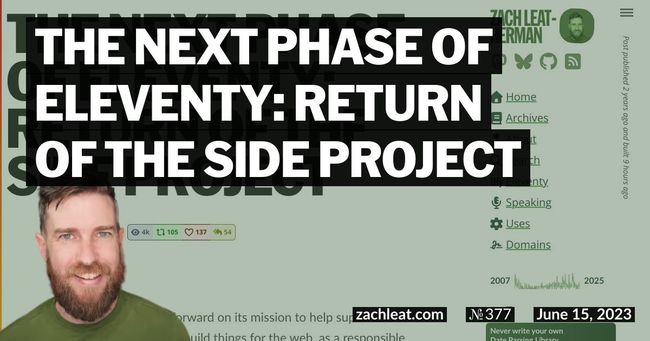 The Next Phase of Eleventy: Return of the Side Project