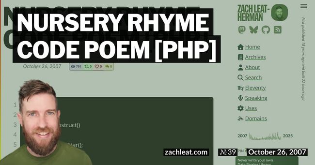 Nursery Rhyme Code Poem [PHP]