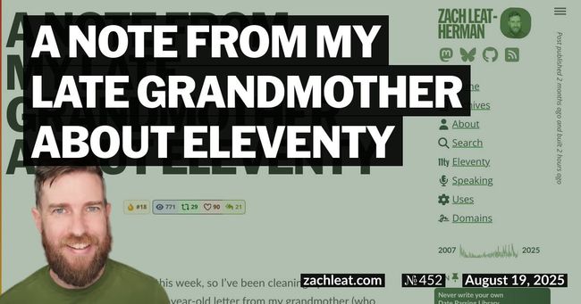 A note from my late Grandmother about Eleventy