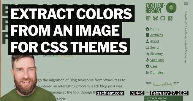 Extract Colors from an Image for CSS Themes