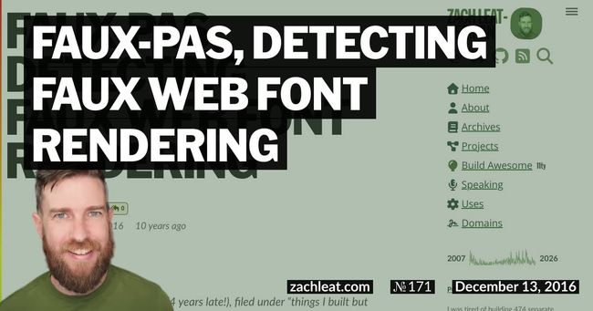faux-pas, Detecting Faux Web Font Rendering