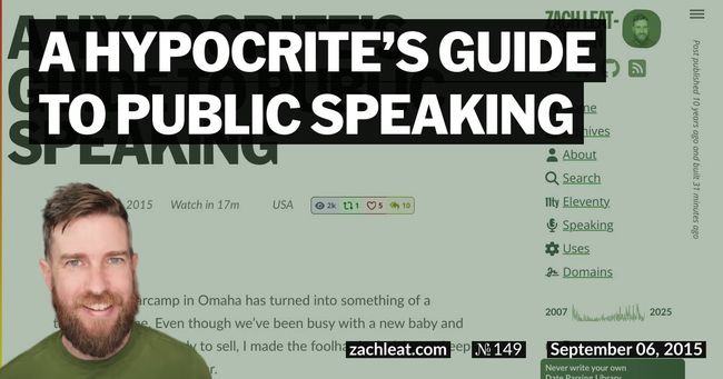 A Hypocrite’s Guide to Public Speaking