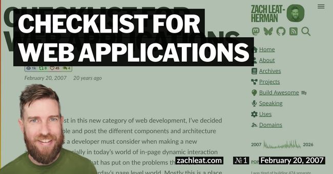 Checklist for Web Applications