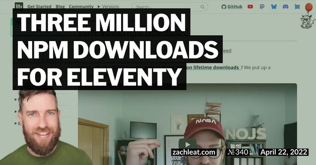 Three Million npm Downloads for Eleventy