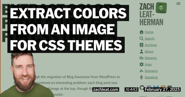 Extract Colors from an Image for CSS Themes