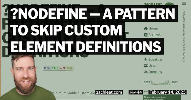 ?nodefine — a pattern to skip Custom Element definitions