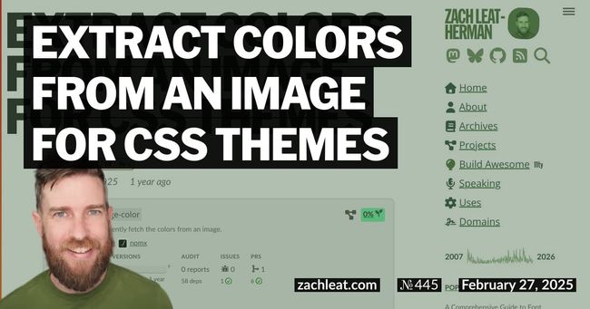 Extract Colors from an Image for CSS Themes