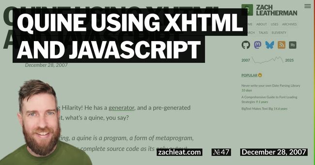 Quine using XHTML and JavaScript