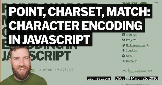 Point, Charset, Match: Character Encoding in JavaScript