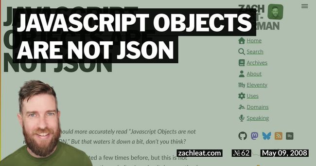 Javascript Objects are NOT JSON