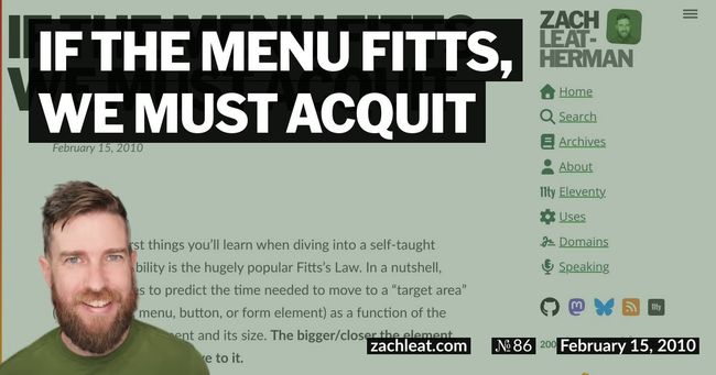 If the Menu Fitts, We Must Acquit