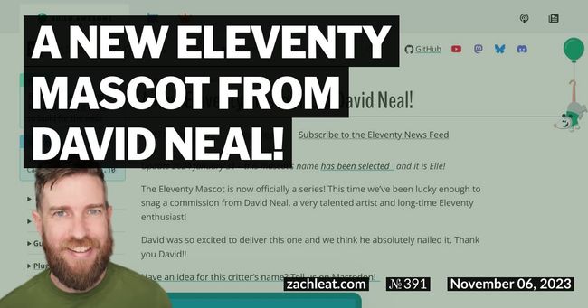 A new Eleventy mascot from David Neal!