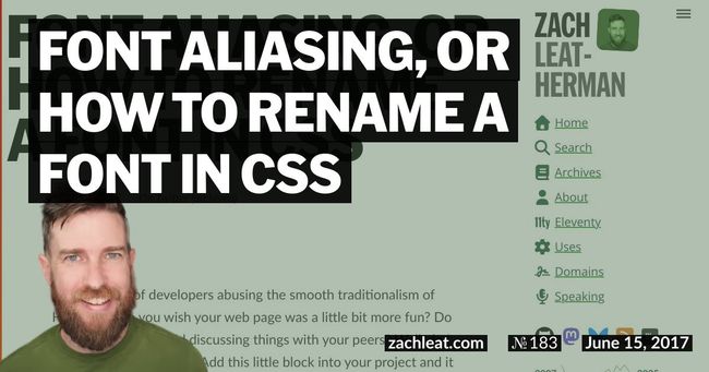Font Aliasing, or How to Rename a Font in CSS