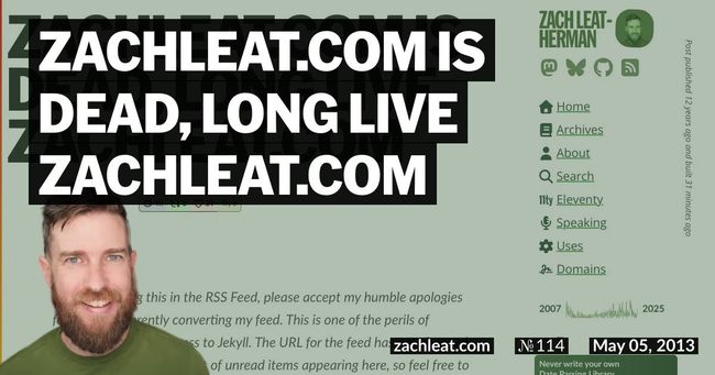zachleat.com is Dead, Long Live zachleat.com