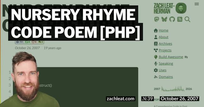 Nursery Rhyme Code Poem [PHP]