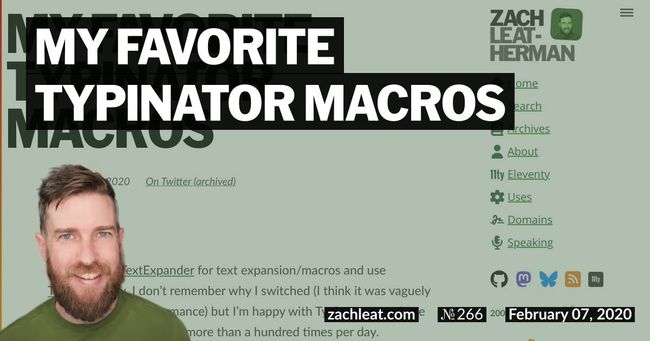 My Favorite Typinator Macros