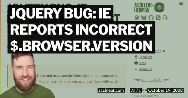 jQuery Bug: IE reports incorrect $.browser.version