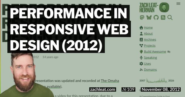Performance in Responsive Web Design (2012)