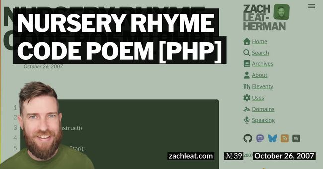 Nursery Rhyme Code Poem [PHP]